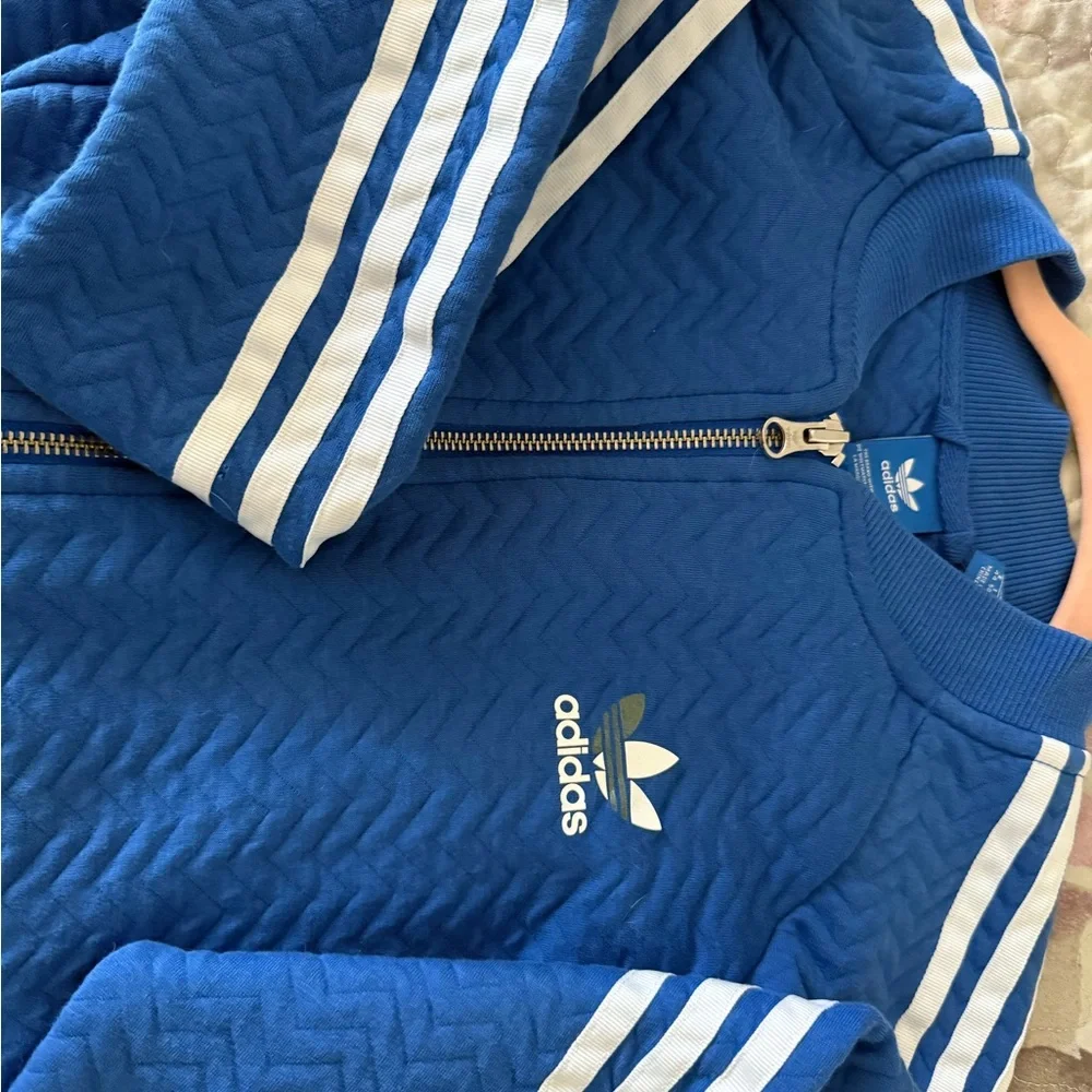 Adidas Blue Knit Jacket - Picture 5 of 6